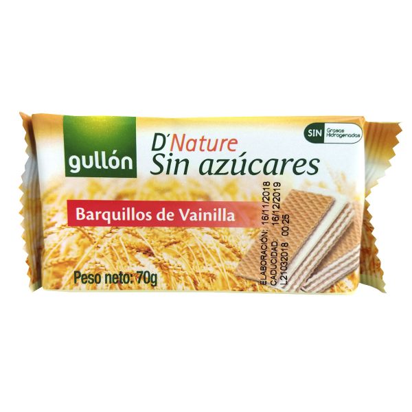 Galleta Wafer Vainilla Diet nature sin azúcar 70g Gullón