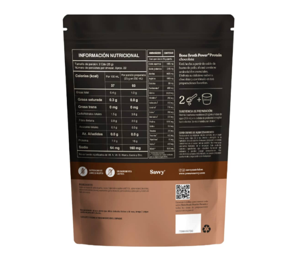 Bone Broth Power Chocolate Savvy (Caldo de Hueso) 560g 1