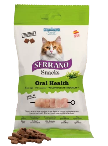 Snack gato pollo oral health