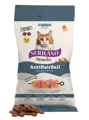 Snack gato salmon y atun anti hairball